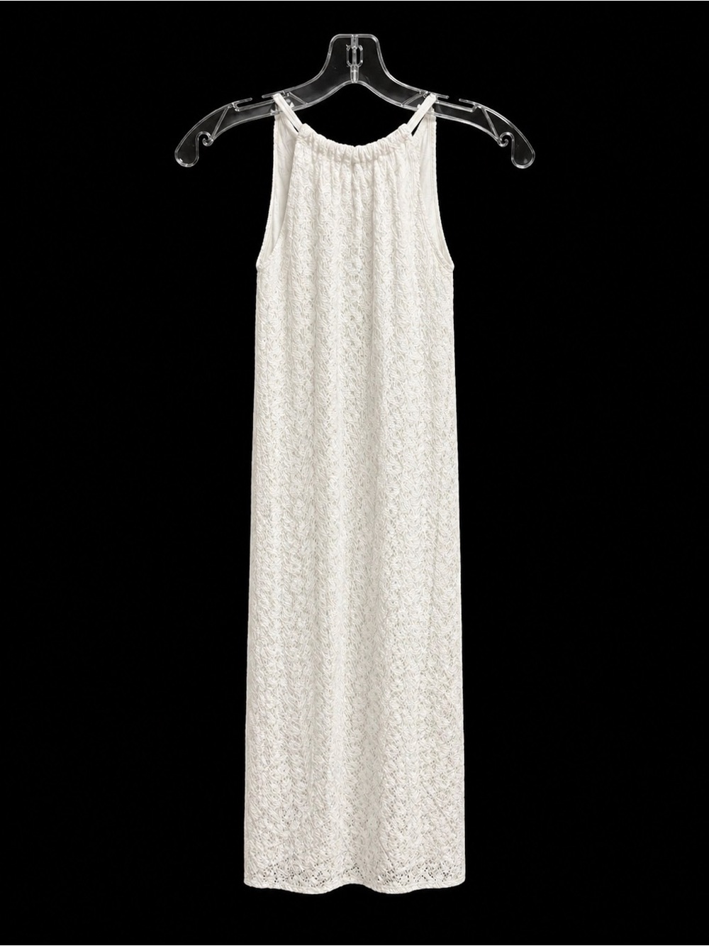White Lace Halter Dress